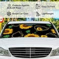 thumbnail image 4 of GZHJMY Car Front Windshield Sunshade UV Heat Protection, Foldable Auto Windshield Sun Visor for Sedan SUV Skull Leaves Pattern, Car Sunscreen Blocks UV Rays Heat 51x27.5inch Keep Vehicle Cool, 4 of 5