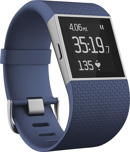Fitbit Surge Fitness Watch, Blue (Large) FB501BUL, Open Box