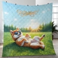 thumbnail image 4 of Happy Retirement with Shiba Inu Enjoy Life Rest Time Quilt Blanket Shibas Dog Lovers Gifts Idea Cozy Comforter Throw Blanket - 02027, 4 of 5