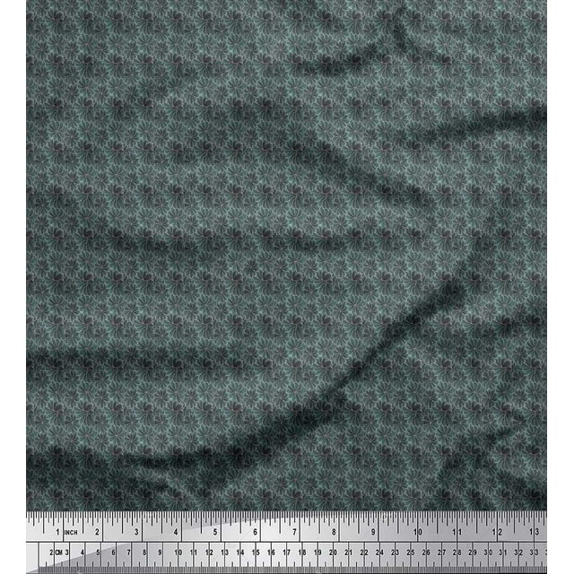 Soimoi Tissu Popeline de Coton Tissu Imprimé Floral Artistique 1 Yard 42 Inch Wide