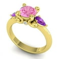 thumbnail image 2 of 2.50 Carat Round Cut Pink Sapphire & Amethyst Gemstone Lovely Engagement Ring for Women Solid 14K Yellow Gold Size 7 by Diamond-Capitals, 2 of 8