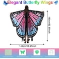 thumbnail image 2 of Alas de mariposa Disfraces de mariposas para adultos Capa de ala de hadas colorida Mantón de mariposa para mujer YONGSHENG, 2 of 5