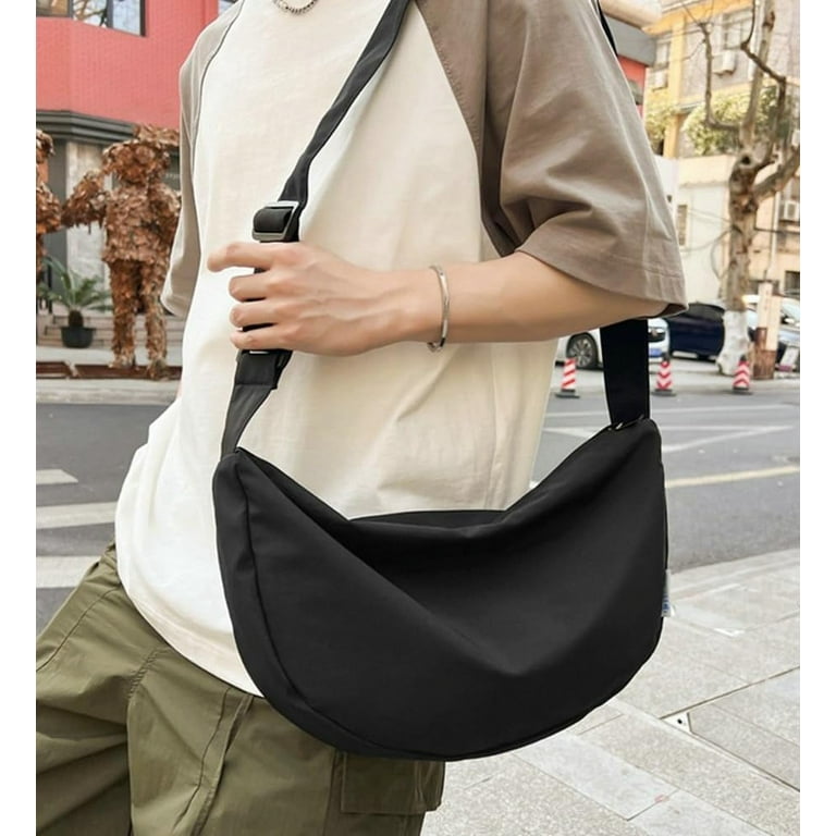 JLMMEN Crescent Shoulder Bag for Women Men Nylon Hobo Bag