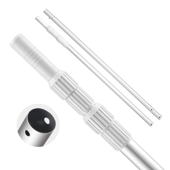 Telescopic Pool Cleaning Pole Adjustable 3.4 to 12 Feet Heavy Duty Professional Extension Pole for Skimmer Net Brush Rake Vacuum Head