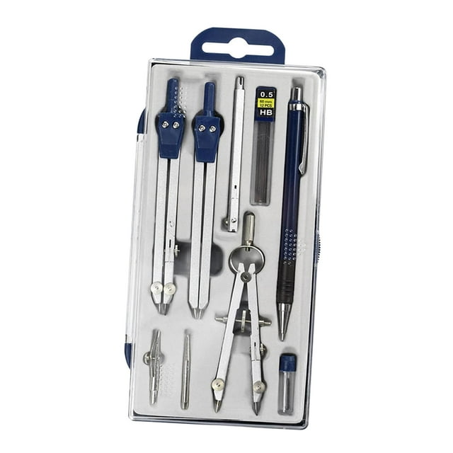 Ensemble de 9 Pcs Outils de Dessin Mathématiques Professionnels pour Géométrie, Dessin Mathématiques pour Débutants et Étudiants