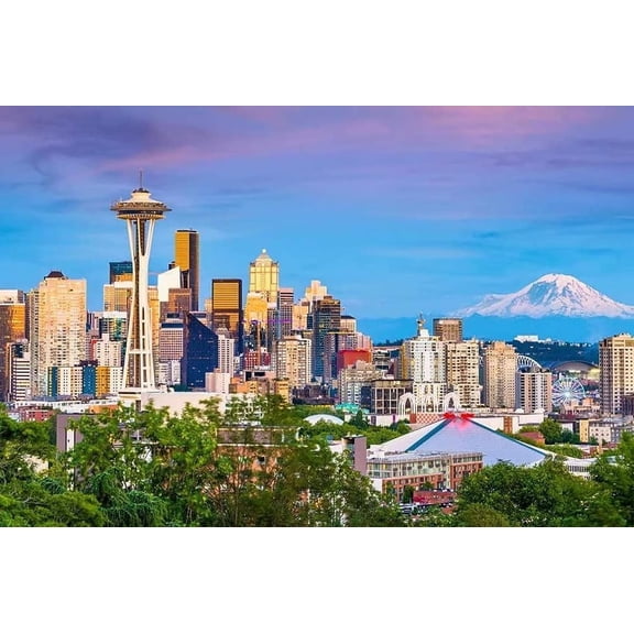 Seattle City Wooden Jigsaw Puzzle, 300 Piece Jigsaw Puzzle challenging and Stimulating Puzzle, Wall Art Unique Gift.