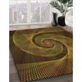 thumbnail image 3 of Ahgly Company Machine Washable Indoor Round Transitional Black Brown Area Rugs, 7' Round, 3 of 7