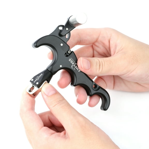 AMEYXGS Archery 4 Finger Compound Bow Release Aids Thumb Trigger Grip
