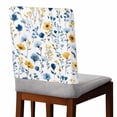 thumbnail image 2 of Watercolor Blue Chair Covers Set of 6 and Yellow Flower Leaves Spring Plant Chair Back Covers Stretch Removable Washable Slipcovers Protector for Dining Room Kitchen Party Decor, 2 of 5