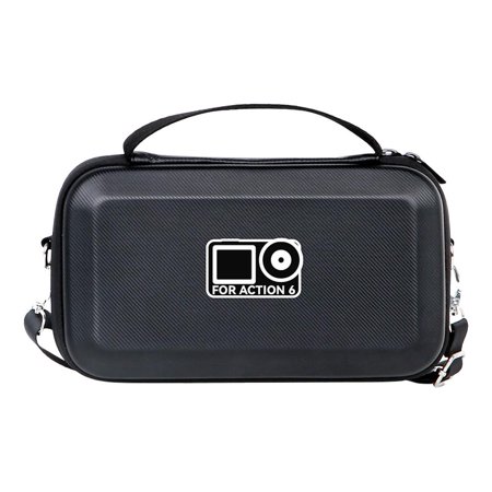 Carrying Case for Action 6 Portable Storage Bag Camera and Accessories PU Protective Travel Case with Handle Shock-Resistant Organizer for Batteries Cables Mounts