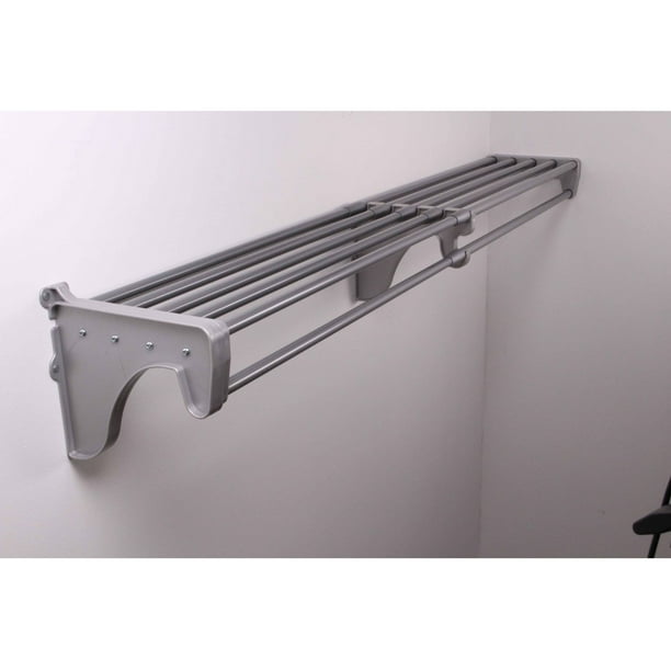EZ Shelf 40"74" Expandable Closet Shelf and Rod, Silver, 1 Bracket