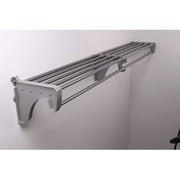 EZ Shelf 40"-74" Expandable Closet Shelf and Rod, Silver, 1 Bracket