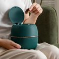 thumbnail image 4 of Mini Desktop Trash Can - Creative Plastic Desktop Trash Can with Button Lid Desk Trash Can - Small Home Office Trash Can (Green), 4 of 4