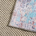 thumbnail image 4 of SAFAVIEH Martha Stewart Jazmyn Floral Machine Washable Area Rug, Turquoise/Rust, 5' x 7', 4 of 11