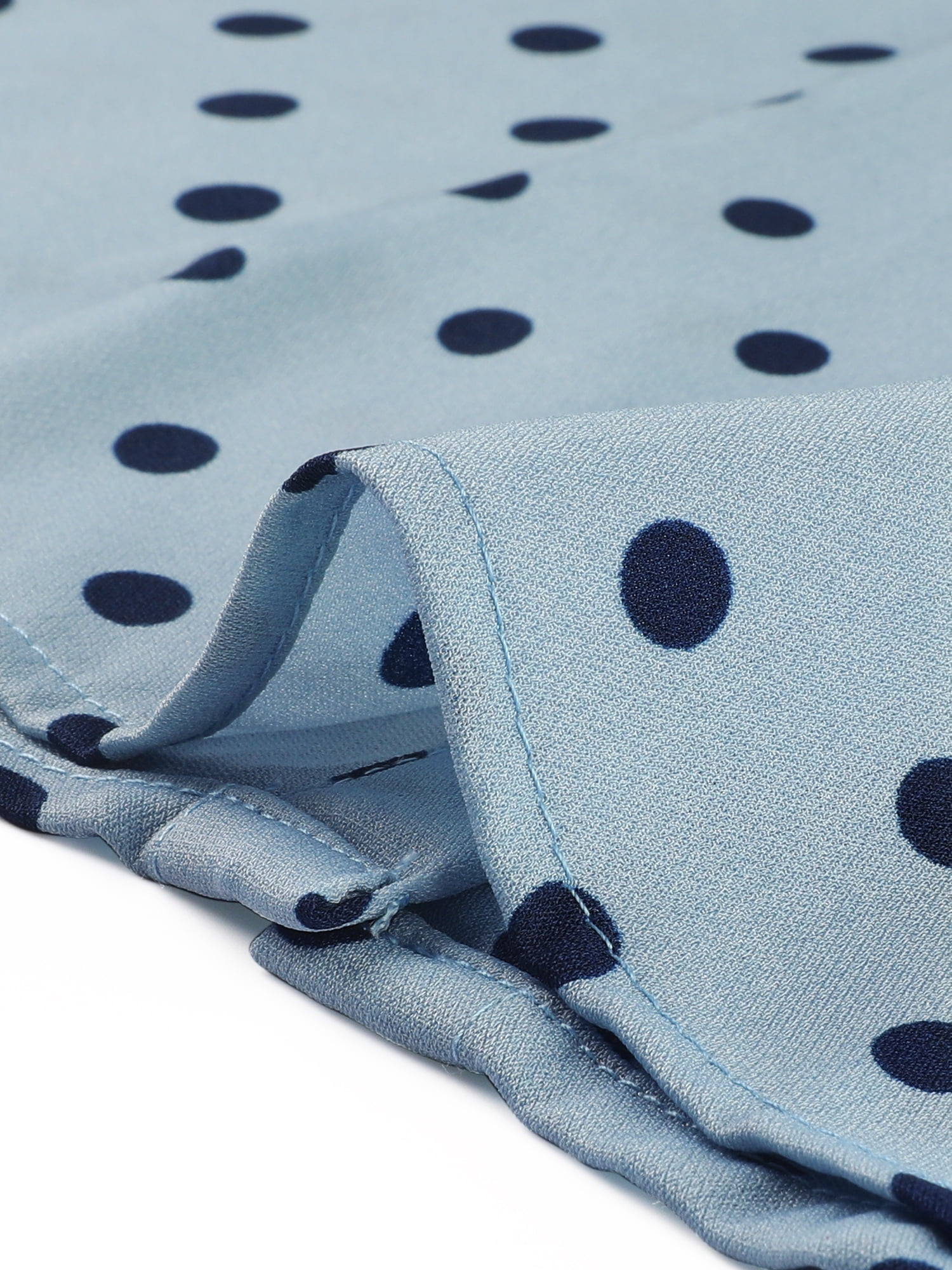 DARING DIVA Women's Peter Pan Collar Puff Sleeve Vintage Tops XS Light Blue