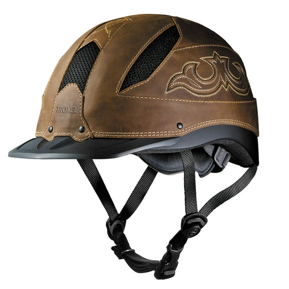 Troxel Cheyenne Leather Riding Helmet Brn Brown S