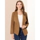 thumbnail image 2 of Chaqueta de gamuza sintética para mujer Cárdigan de outwear drapeado con solapa frontal abierta Marrón L, 2 of 6