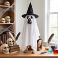 thumbnail image 4 of Ghost Cape Witch Hat Outfit For Dogs, Spooky Halloween Role Play Clothes, Party Photo Costume Apparel, Festive Pet Dress Up Accessory L, 4 of 6