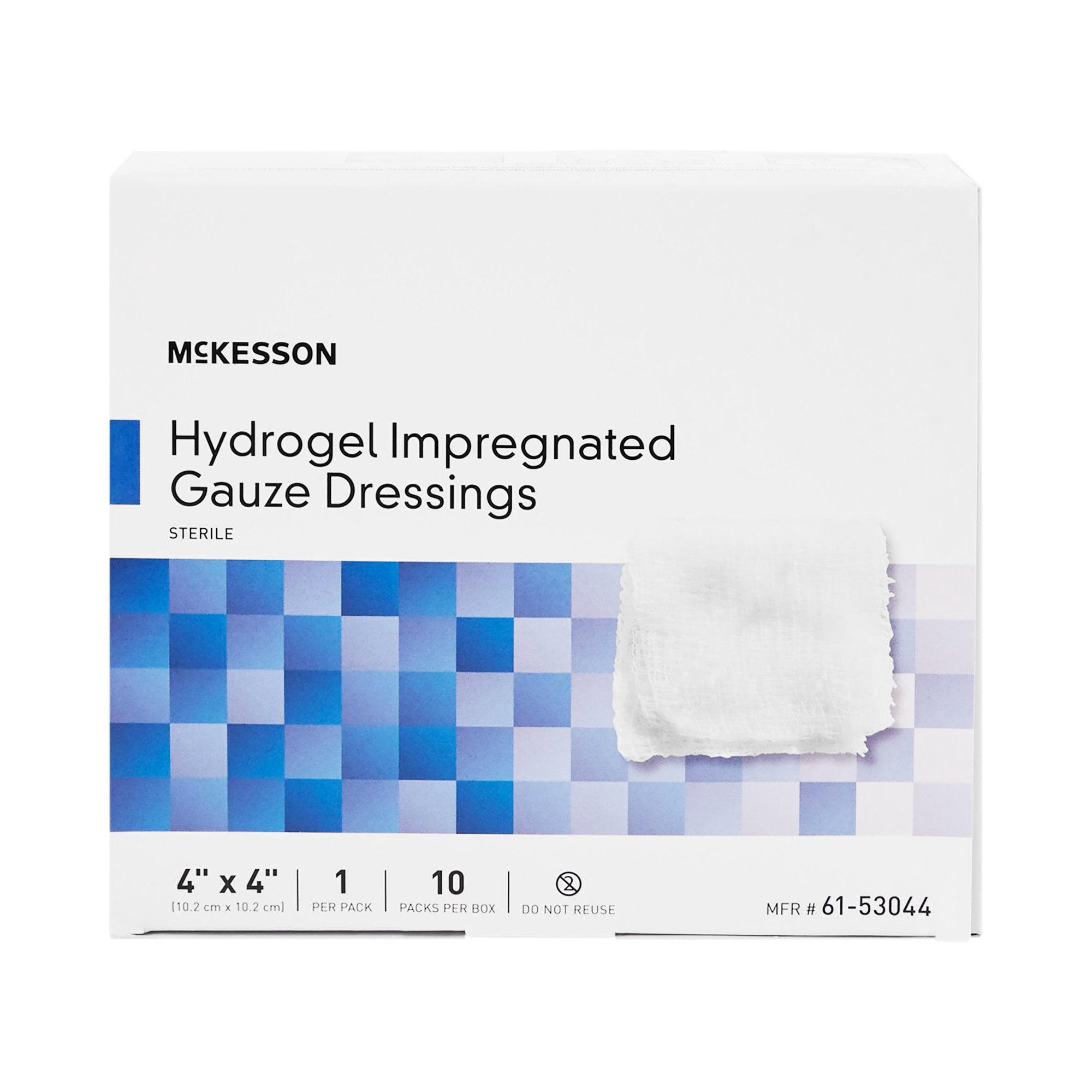 McKesson Hydrogel Impregnated Gauze Dressing - Sterile Bandage, 4 in x 4 in, 10 Count, 1 Pack