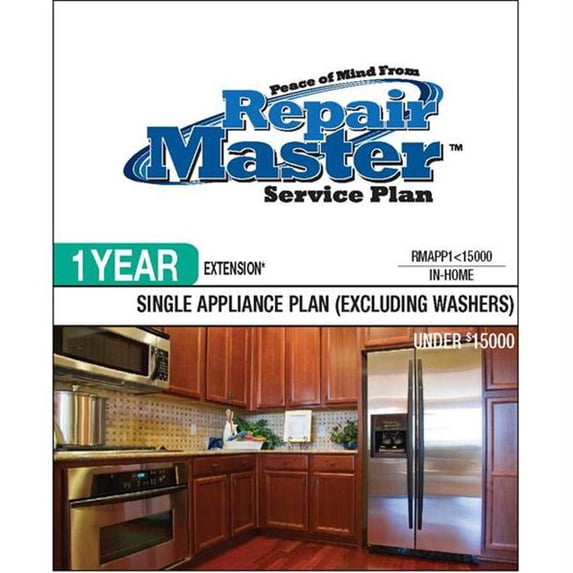 Repair Master RMAPP1 15000 1-Yr Extension Single Appliance-No Washer - Under $15,000