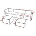 thumbnail image 3 of 6 Pieces Patio Sofa Set, Aluminum Frame Full Assembled Outdoor Sectional Rattan Sofa Set, All Weather Mix Brown Wicker Conversation Set with Beige Cushions and Throw Pillows, 3 of 5