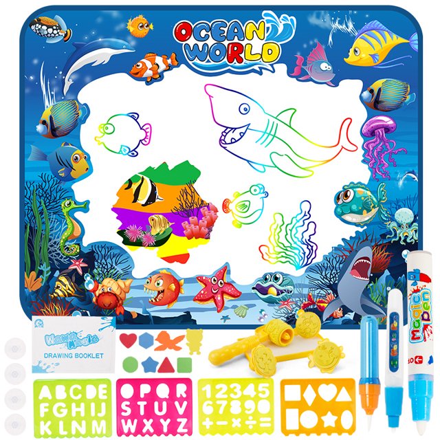 Tapete de pintura, tapete de agua mágico, regalo para niños, juguete educativo, lienzo de agua grande para niñas y niños, pintura de agua transparente de 100 * 80 cm y tapete de graffiti ShuxiuWang 8390613684820