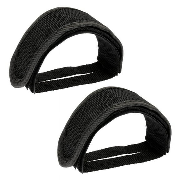 2X Fixed Gear Fixie BMX Bike Bicycle Anti-slip Double Adhesive Straps Pedal Toe Clip Strap Belt black