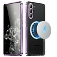 thumbnail image 2 of ELEHOLD for Samsung Galaxy S23 Luxury Plating Case Ultra Slim Thin Compatible with MagSafe Charging Camera Lens Protection Metal Frame Shockproof Anti-Scratch Case,Purple, 2 of 9