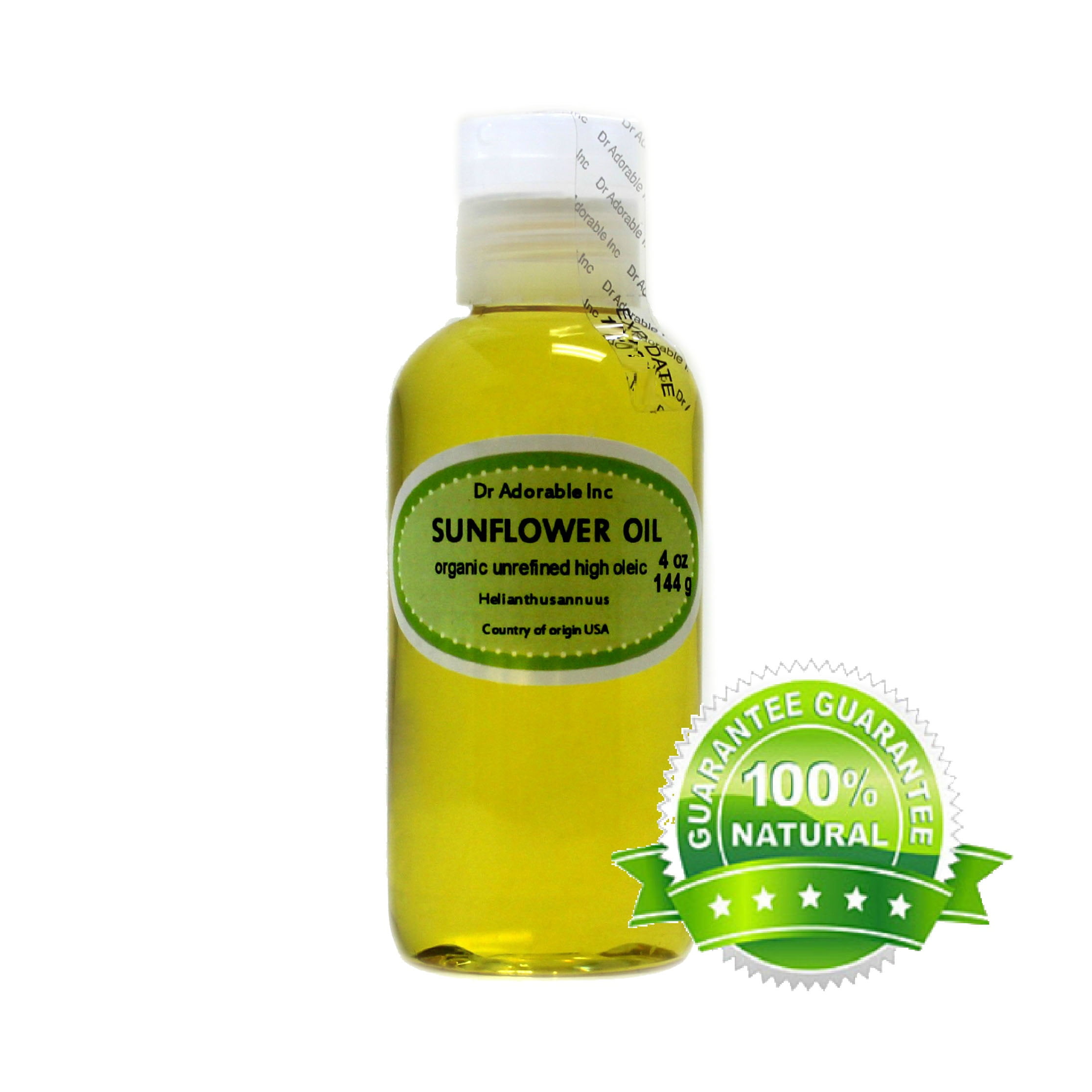 Dr. Adorable Unrefined Sunflower Seed Oil 100 Pure Organic Cold