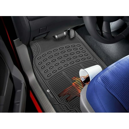 Zone Tech All Weather Rubber Semi Pattern Car Interior Floor Mats