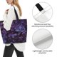 thumbnail image 3 of Balery Lilac Bolsa Tote Estilo Estético con Cremalleras, Bolsa de Hombro, Bolsa de Compras Grande y Plegable, 3 of 8