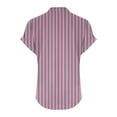 thumbnail image 5 of Blczomt Spring Tops for Women Short Sleeve Loose Fit V Neck Shirts Dressy Casual Striped Pink Summer Shirts for Women, 5 of 5