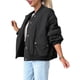 thumbnail image 2 of Chaqueta Acolchada de Mujer, Oversize, de Color Liso, Larga, con Cremallera, Estilo Casual y Bolsillos Negro M, 2 of 8