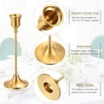 thumbnail image 3 of Uxcell Gold Candlestick Holder Candle Stick Long Holder Fits Taper Candles for Party Table, Set of 3, 3 of 6
