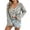 Grey, variant on Lightweight Tie Front Crochet Cardigan Sweaters with Bell Sleeves Detachable Drawstrings