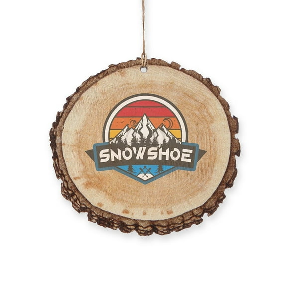 CafePress - Snowshoe Mountain Snowshoe West Virginia - Rustic Wood Ornament, 2.75"x2.5"