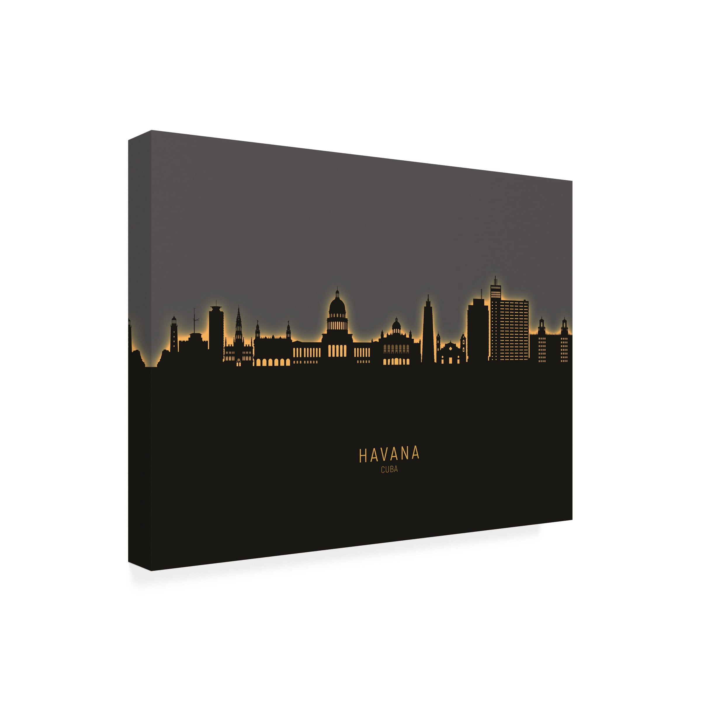 Michael Tompsett 'Havana Cuba Skyline Glow II' Canvas Art