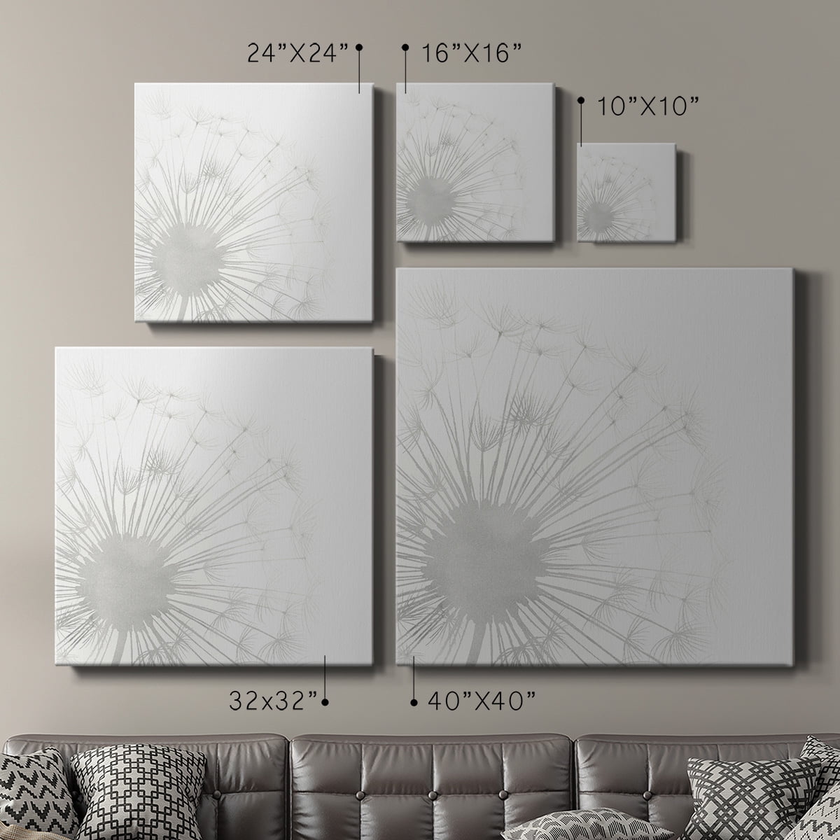 Wexford Home Dandelion Whisper I-Premium Gallery Wrapped Canvas, 10" x 10" - Ready to Hang