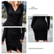 thumbnail image 5 of Vestido corto fruncido Ticfox Midi Ajustado con Cuello en V para Mujer, 5 of 6