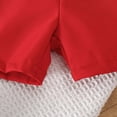 thumbnail image 7 of Toddler Boy Clothing Sets 4th of July Baby Boy Outfit Cute American Flag Print Button Down Shirt & Red Shorts 2-Piece Outfit, 7 of 7