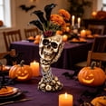 thumbnail image 5 of Halloween Skull Vase Resin Skeleton Hand Flower Vase, Gothic Skull Planter for Halloween Decor, Spooky Tabletop Centerpiece for Home, Office, Party Decorations, 5 of 5