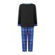 thumbnail image 3 of Pijamas navideños familiares a juego, camiseta de manga larga con estampado de letras y pantalones a cuadros. Ropa de dormir para estar en casa., 3 of 10