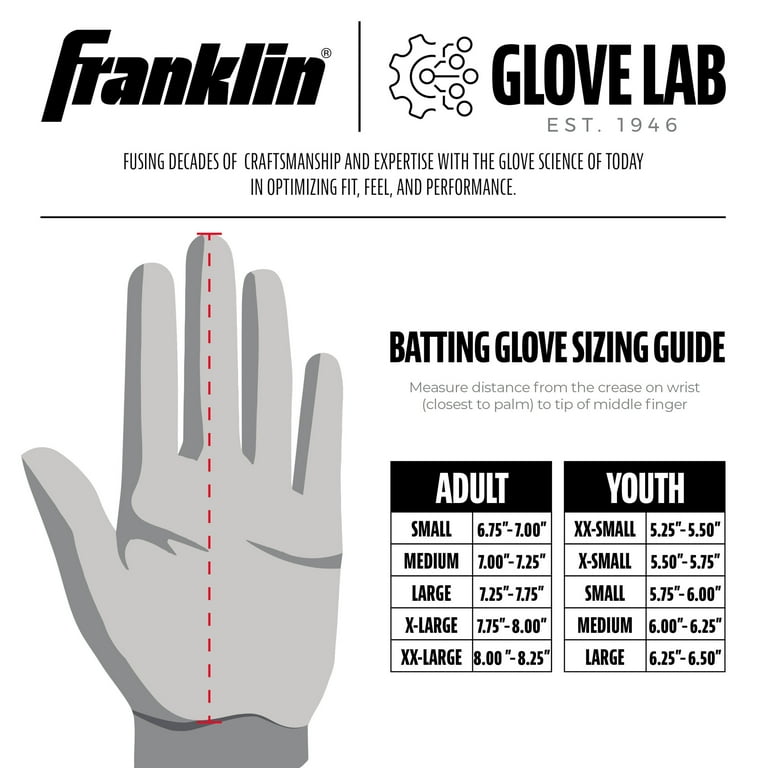 Franklin Sports MLB Batting Gloves - Powerstrap Chrome Adult