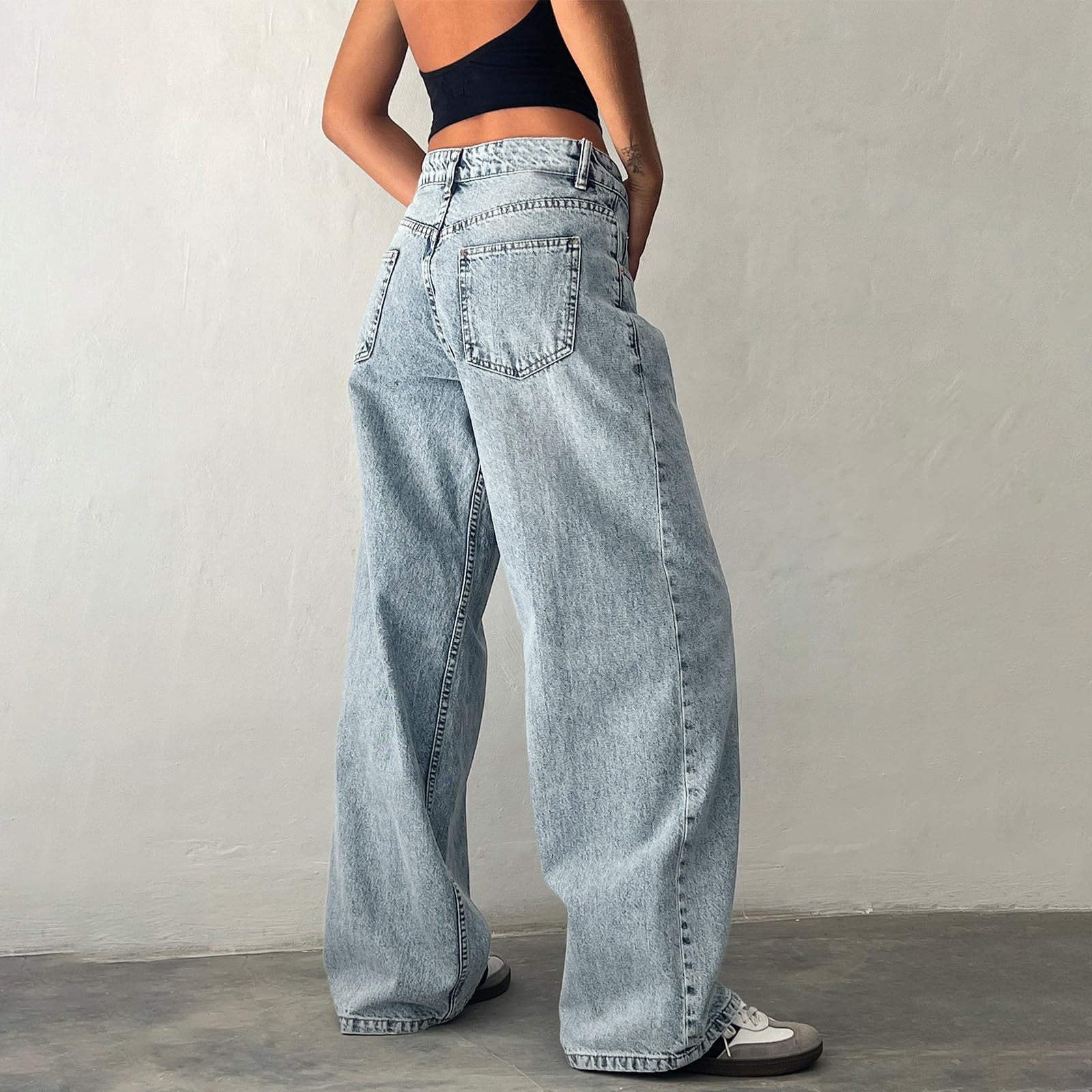 Denim Pantalon Gros Bas Tendance Pantalon En Jean à Jambe Large