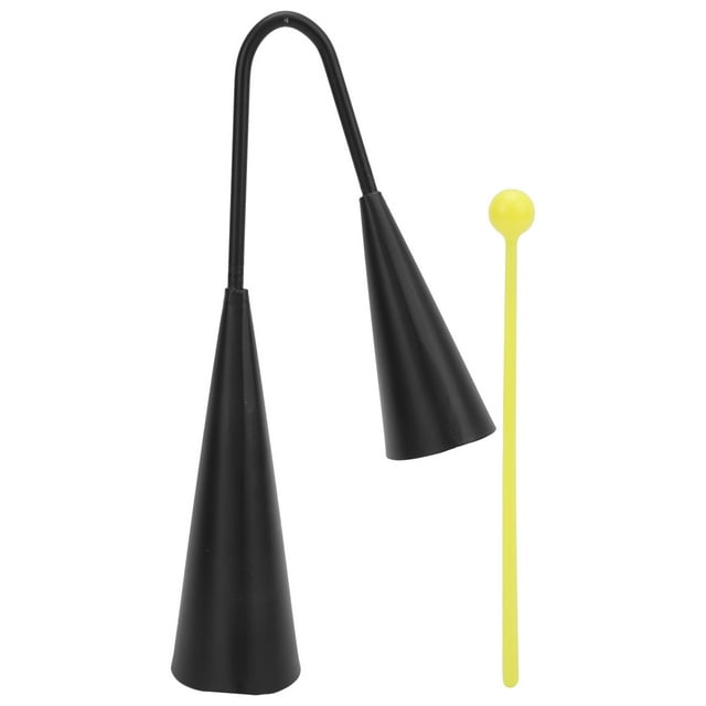 YLSHRF Agogo Bell,Traditional Hand‑Held Latin Percussion Instrument,Agogo Bell Binaural Traditional Hand‑Held Latin Clapper Metal Percussion Musical Instrument L