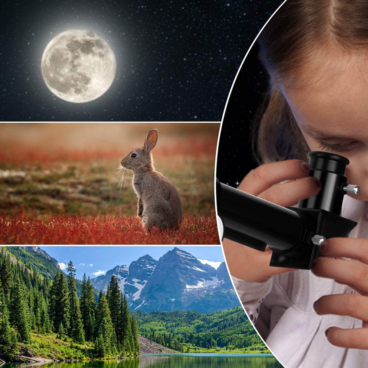 90X Travel Astronomical Telescope For Beginners - 400mm Refractor For Moon, Planets & Bird Watching, Gift For Kids & Adults