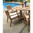 thumbnail image 3 of Teak Dining Set:6 Seater 7 Pc - 83" Rectangle Table And 6 Ashley Reclining Arm Chairs Outdoor Patio Grade-A Teak Wood WholesaleTeak #WMDSAS8, 3 of 4