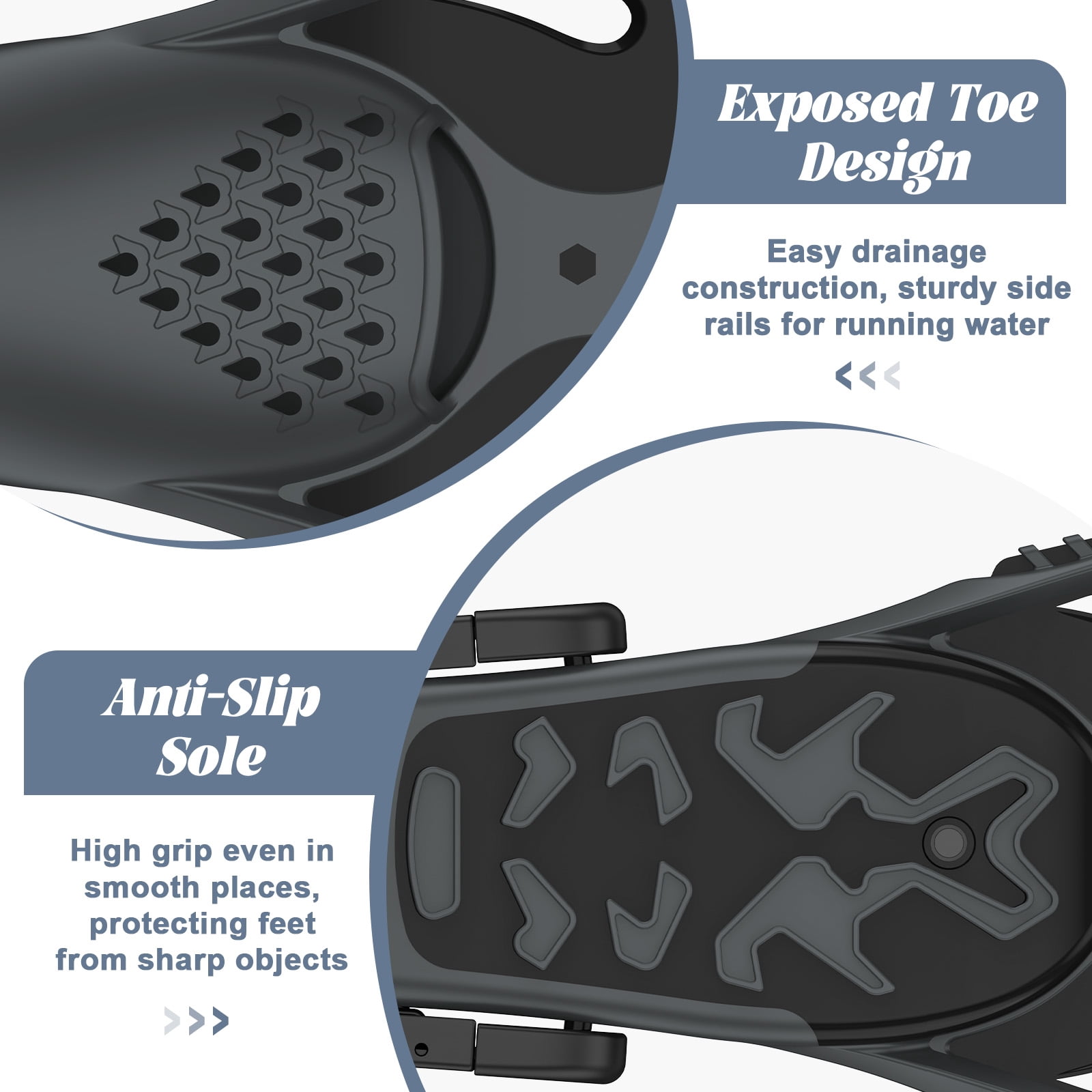 MATEPROX Adult Swim Fins Adjustable Short Blade Dving Flippers Travel Size for Snorkeling-L/XL, Black