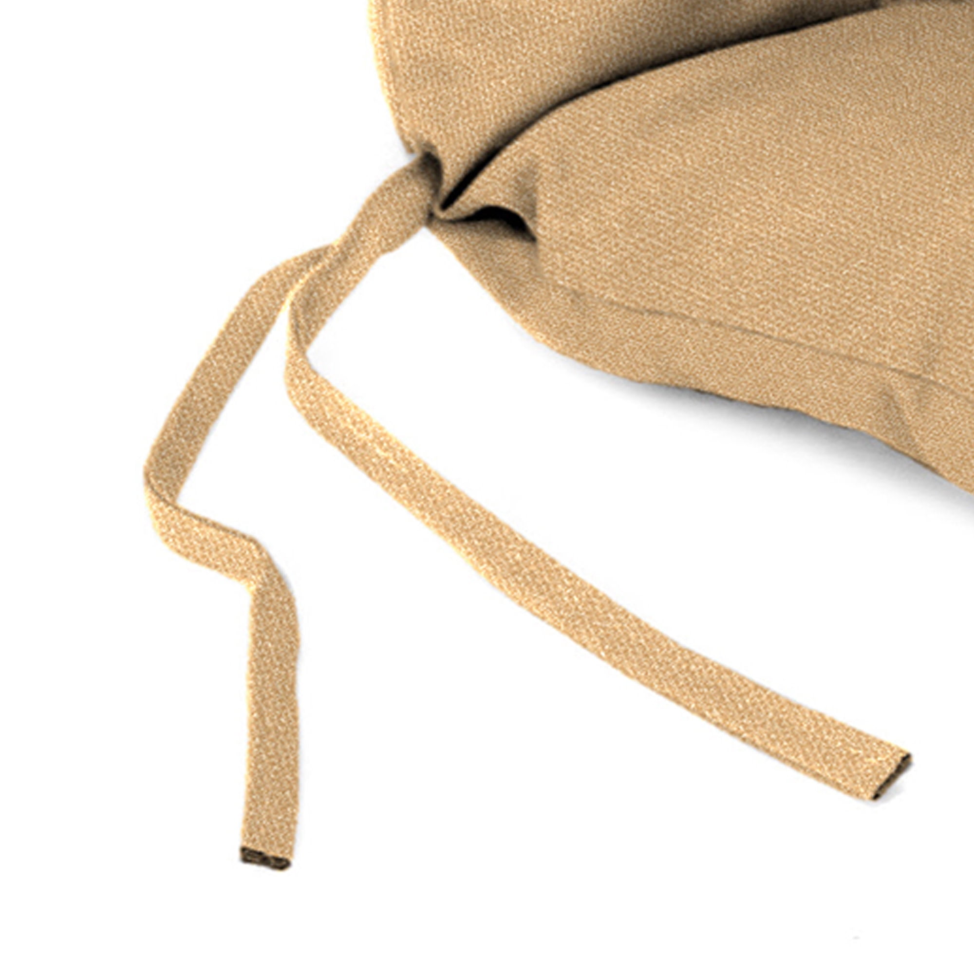 Jordan Manufacturing 38" x 21" Rave Birch Tan Solid Rectangular Outdoor Wrought Iron Chair Cushion with Ties and Hanger Loop (2 Pack)