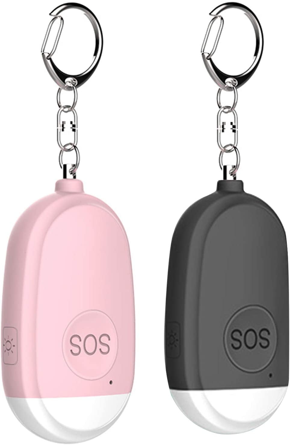 2 Pack, Rose Gold 130 dB Emergency Self Defense Personal Alarm Keychain with LED Light for Women MIBOTE Personal Alarm Kids Students Elderly